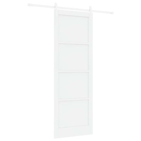 vidaXL Porta scorrevole con set di accessori bianca 83x232 cm in legno massello di pino