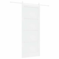 Porta Scorrevole vidaXL con set hardware Bianca 86x211 cm Legno Massiccio di Pino