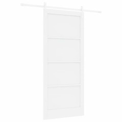 Porta Scorrevole vidaXL con Kit Ferramenta Bianca 93x211 cm Legno Massello Pino