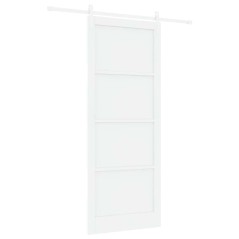 Porta Scorrevole vidaXL con Set di Accessori Bianca 93x232 cm Legno Massello Pino