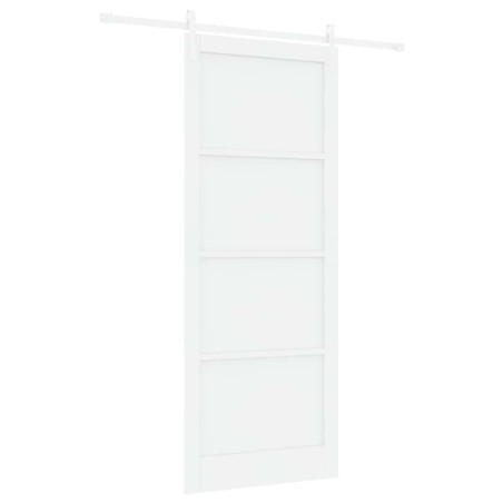 Porta Scorrevole vidaXL con Set di Accessori Bianca 93x232 cm Legno Massello Pino