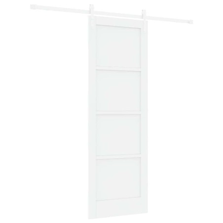 porta scorrevole vidaXL con set di accessori Bianca 73.5x211 cm legno massello di pino