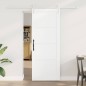 vidaXL Porta scorrevole con set di ferramenta bianca 78x202 cm in legno massello di pino vidaXL Porta scorrevole con set di ferramenta bianca 78x202 cm in legno massello di pino