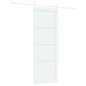 vidaXL Porta scorrevole con set di ferramenta bianca 78x202 cm in legno massello di pino vidaXL Porta scorrevole con set di ferramenta bianca 78x202 cm in legno massello di pino