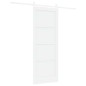vidaXL Porta scorrevole con set di ferramenta bianca 78x202 cm in legno massello di pino vidaXL Porta scorrevole con set di ferramenta bianca 78x202 cm in legno massello di pino