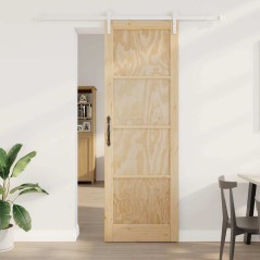 Porta Scorrevole vidaXL con Set di Fissaggi 78x232 cm in Legno Massello di Pino