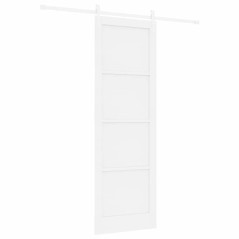 Porta Scorrevole vidaXL con Set di Ferramenta Bianca 78x232 cm Legno Massello di Pino