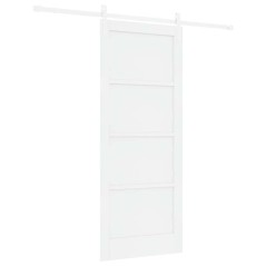 vidaXL Porta Scorrevole con Set di Accessori Bianca 83x202 cm Legno Massello di Pino