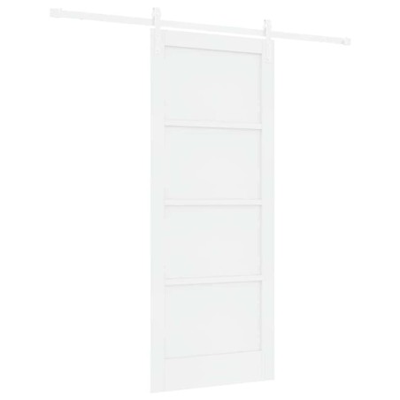 vidaXL Porta Scorrevole con Set di Accessori Bianca 83x202 cm Legno Massello di Pino