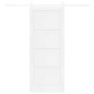 vidaXL Porta Scorrevole con Set di Accessori Bianca 83x202 cm Legno Massello di Pino
