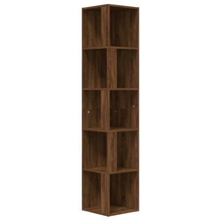 Scaffale Angolo Rovere Marrone 33x33x164,5 cm Legno Multistrato