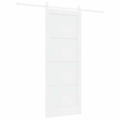 vidaXL Porta Scorrevole con Set di Fissaggio Bianca 83x211 cm Legno Massello Pino