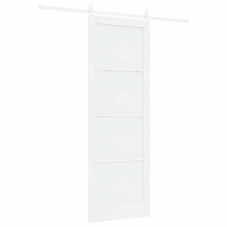 Porta Scorrevole vidaXL con Set di Componenti Bianchi 83x232 cm Legno Massello di Pino