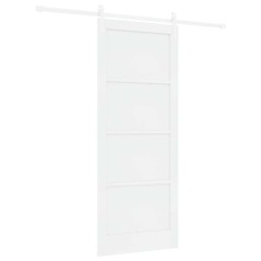Porta scorrevole vidaXL con set di hardware bianco 86x211 cm in legno massello di pino