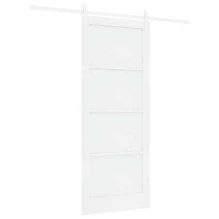 Porta scorrevole vidaXL con set di hardware bianco 86x211 cm in legno massello di pino