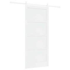 Porta Scorrevole vidaXL con Kit di Ferramenta Bianca 93x211 cm in Pino Massello