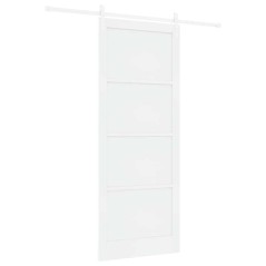 Porta Scorrevole vidaXL con Set di Accessori Bianca 93x232 cm Legno Massello di Pino