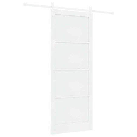 Porta Scorrevole vidaXL con Set di Accessori Bianca 93x232 cm Legno Massello di Pino