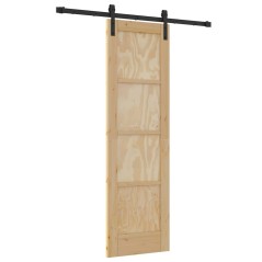 Porta Scorrevole vidaXL con Set di Ferramenta 61x198.5 cm Legno Massello di Pino