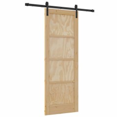vidaXL Porta Scorrevole con Set di Accessori 73.5x198.5 cm Legno Massello di Pino