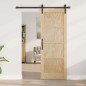 vidaXL Porta Scorrevole con Set di Accessori 73.5x198.5 cm Legno Massello di Pino vidaXL Porta Scorrevole con Set di Accessori 73.5x198.5 cm Legno Massello di Pino