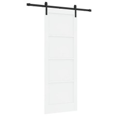 vidaXL Porta Scorrevole con Set di Accessori Bianca 78x211 cm in Legno Massello di Pino