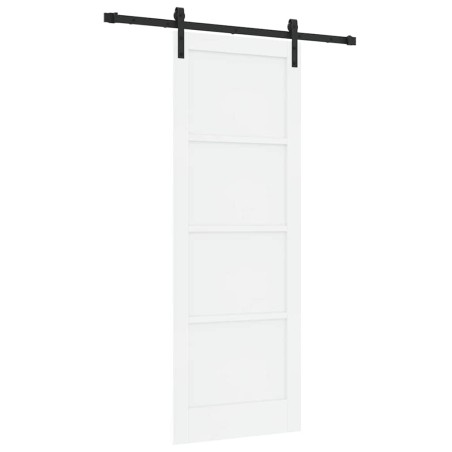 vidaXL Porta Scorrevole con Set di Accessori Bianca 78x211 cm in Legno Massello di Pino