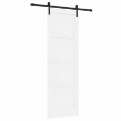 Porta Scorrevole vidaXL con Set di Accessori Bianca 78x232 cm in Legno di Pino Massello