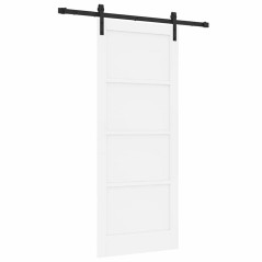 vidaXL Porta Scorrevole con Set di Accessori Bianca 83x202 cm in Legno Massello di Pino