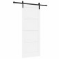 vidaXL Porta Scorrevole con Set di Accessori Bianca 83x202 cm in Legno Massello di Pino vidaXL Porta Scorrevole con Set di Accessori Bianca 83x202 cm in Legno Massello di Pino