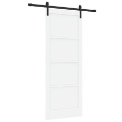 vidaXL Porta Scorrevole con Set di Accessori Bianca 83x211 cm in Legno Massello di Pino