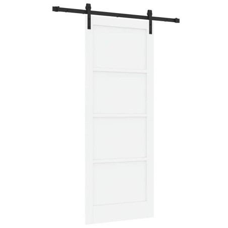 vidaXL Porta Scorrevole con Set di Accessori Bianca 83x211 cm in Legno Massello di Pino