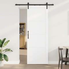 vidaXL Porta Scorrevole con Kit di Montaggio Bianca 83x232 cm in Legno Massello di Pino