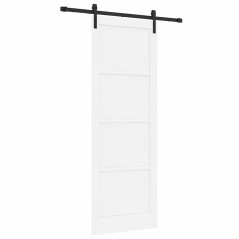vidaXL Porta Scorrevole con Kit di Montaggio Bianca 83x232 cm in Legno Massello di Pino