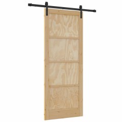 Porta Scorrevole vidaXL con Set di Ferramenta 86x211 cm Legno Massello Pino