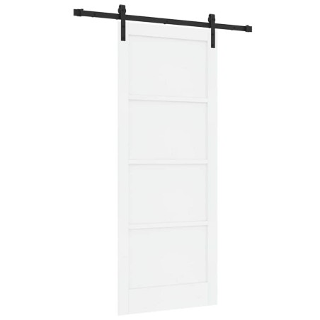 vidaXL Porta Scorrevole con Set di Ferramenta Bianca 86x211 cm in Legno Massello di Pino