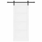 vidaXL Porta Scorrevole con Set di Ferramenta Bianca 86x211 cm in Legno Massello di Pino