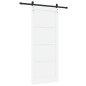 vidaXL Porta Scorrevole con Set di Ferramenta Bianca 86x211 cm in Legno Massello di Pino