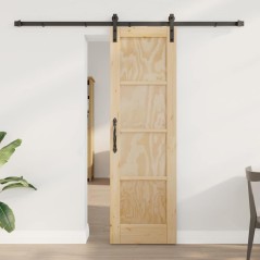 Porta scorrevole vidaXL con set di accessori 61x198,5 cm in legno massello di pino