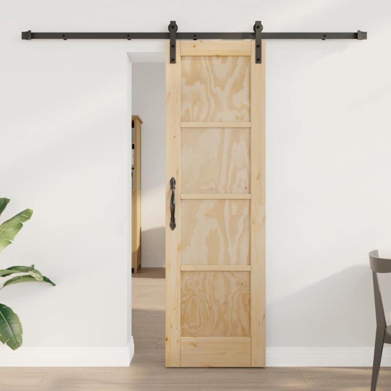Porta scorrevole vidaXL con set di accessori 61x198,5 cm in legno massello di pino