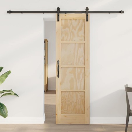 Porta scorrevole vidaXL con set di accessori 61x198,5 cm in legno massello di pino