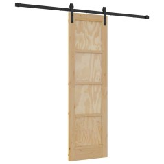 Porta scorrevole vidaXL con set di accessori 61x198,5 cm in legno massello di pino