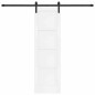 vidaXL Porta Scorrevole con Set di Ferramenta Bianca 61x198,5 cm in Legno Massello di Pino vidaXL Porta Scorrevole con Set di Ferramenta Bianca 61x198,5 cm in Legno Massello di Pino