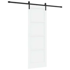 Porta scorrevole vidaXL con set ferramenta bianca 73.5 x 211 cm in legno massello di pino