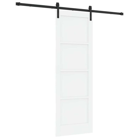 Porta scorrevole vidaXL con set ferramenta bianca 73.5 x 211 cm in legno massello di pino