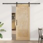 Porta Scorrevole vidaXL con Set di Ferramenta 78x202 cm Legno Massello di Pino Porta Scorrevole vidaXL con Set di Ferramenta 78x202 cm Legno Massello di Pino