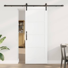 Porta Scorrevole vidaXL con Set di Accessori Bianco 78x202 cm Legno Massiccio Pino