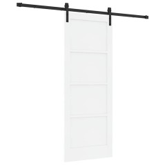 Porta Scorrevole vidaXL con Set di Accessori Bianco 78x202 cm Legno Massiccio Pino