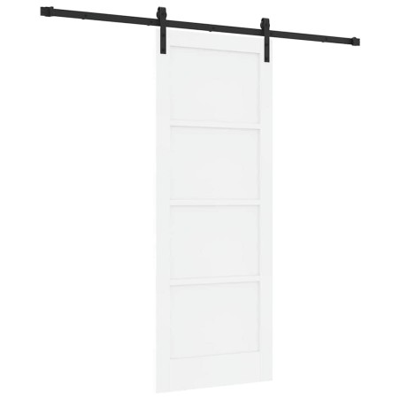Porta Scorrevole vidaXL con Set di Accessori Bianco 78x202 cm Legno Massiccio Pino