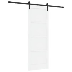 vidaXL Porta Scorrevole con Set di Componenti Bianchi 78x211 cm Legno Massiccio di Pino